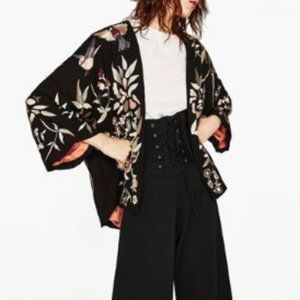 Zara Embroidered Kimono Jacket